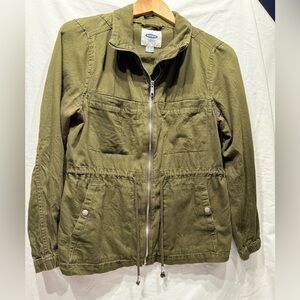 Women’s Cargo Utility Drawstring Waist Indie Streetwear grunge Jacket Small EUC